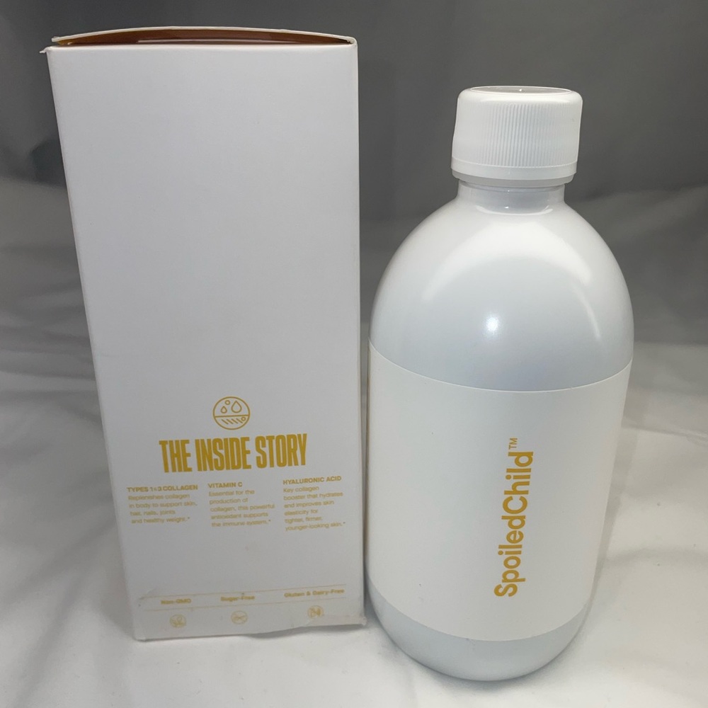 SpoiledChild™ White & Gold Skincare Bottle - 'The Inside Story'